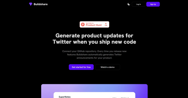 Buildshare - By connecting to their GitHub repository, users can automate the creation of Twitter announcements for new features and updates.