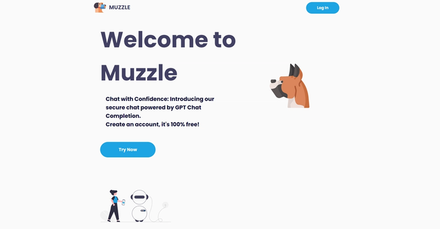 Muzzle - Secure chat tool that uses GPT Chat Completion technology for intelligent and private conversations, ensuring user privacy and data protection.