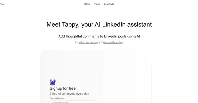 Tappy - Simplifies the process of engaging with LinkedIn posts by generating thoughtful and high-quality comments with just one tap.