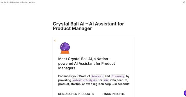 Magic Crystal Ball - Delivers rapid and valuable insights to enhance product research and analysis.