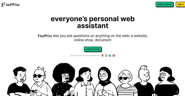 FindWise - Provides AI-generated answers based on the context, simplifying information discovery and enhancing the browsing experience.
