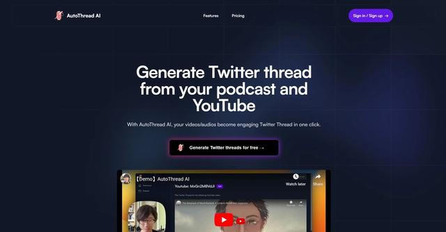 AutoThread AI - Transforming Podcasts and Videos into Engaging Twitter Threads.