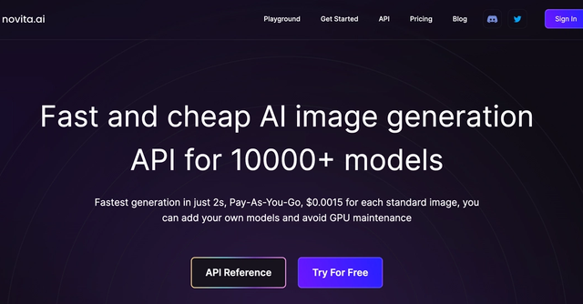 Novita.ai - Novita is your go-to solution for fast and affordable AI image generation.