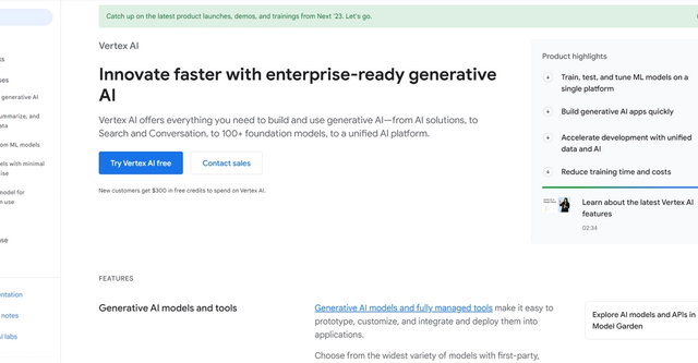 Vertex AI - Fast, scalable, and easy-to-use AI technologies.