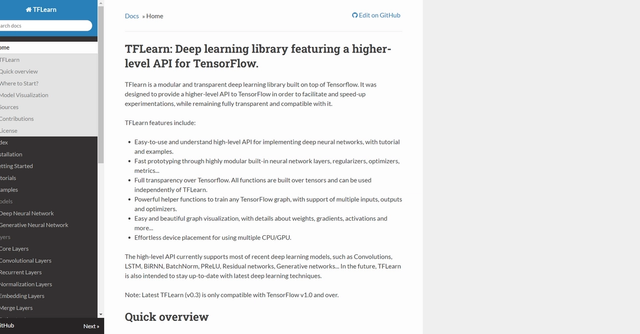 TFLearn - Deep Learning Library with a Higher-Level API for TensorFlow