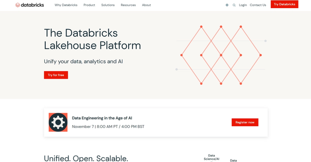 Databricks Lakehouse Platform - One simple, open, & multicloud platform for all of your data, analytics, & AI.