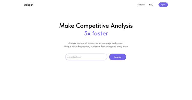 Askpot - Make Competitive analysis 5x faster