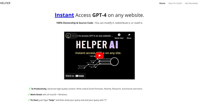 AI-HELPER - Unlock GPT-4's Power on Any Website
