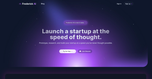 Frederick AI - Launch startups at the speed of thought
