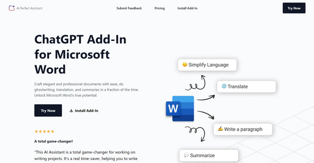 AI Perfect Assistant - ChatGPT for Microsoft Word